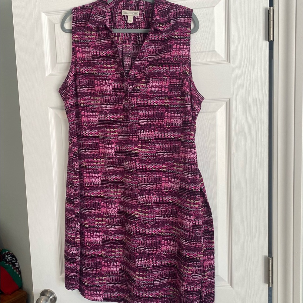 Dana Buchman Pink and Black Abstract Dress